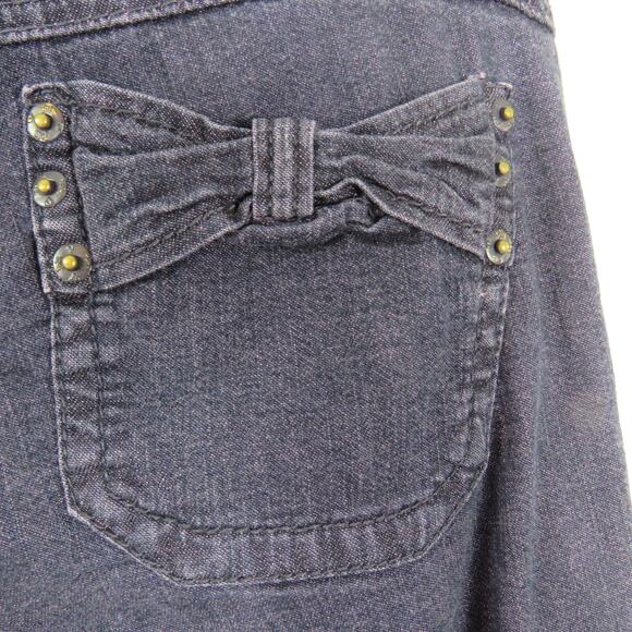 Y2k Jeans Joit Skinny Dark Wash Low Rise Jeans with Cute Bow Pockets 30" - Picture 4 of 7